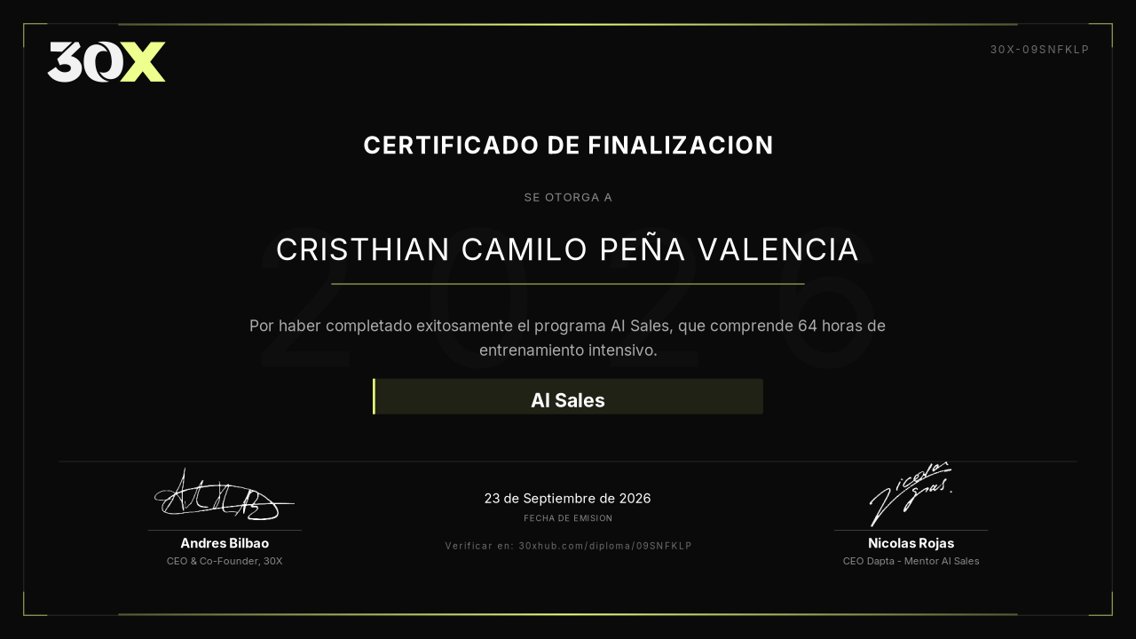 Certificado de AI Sales