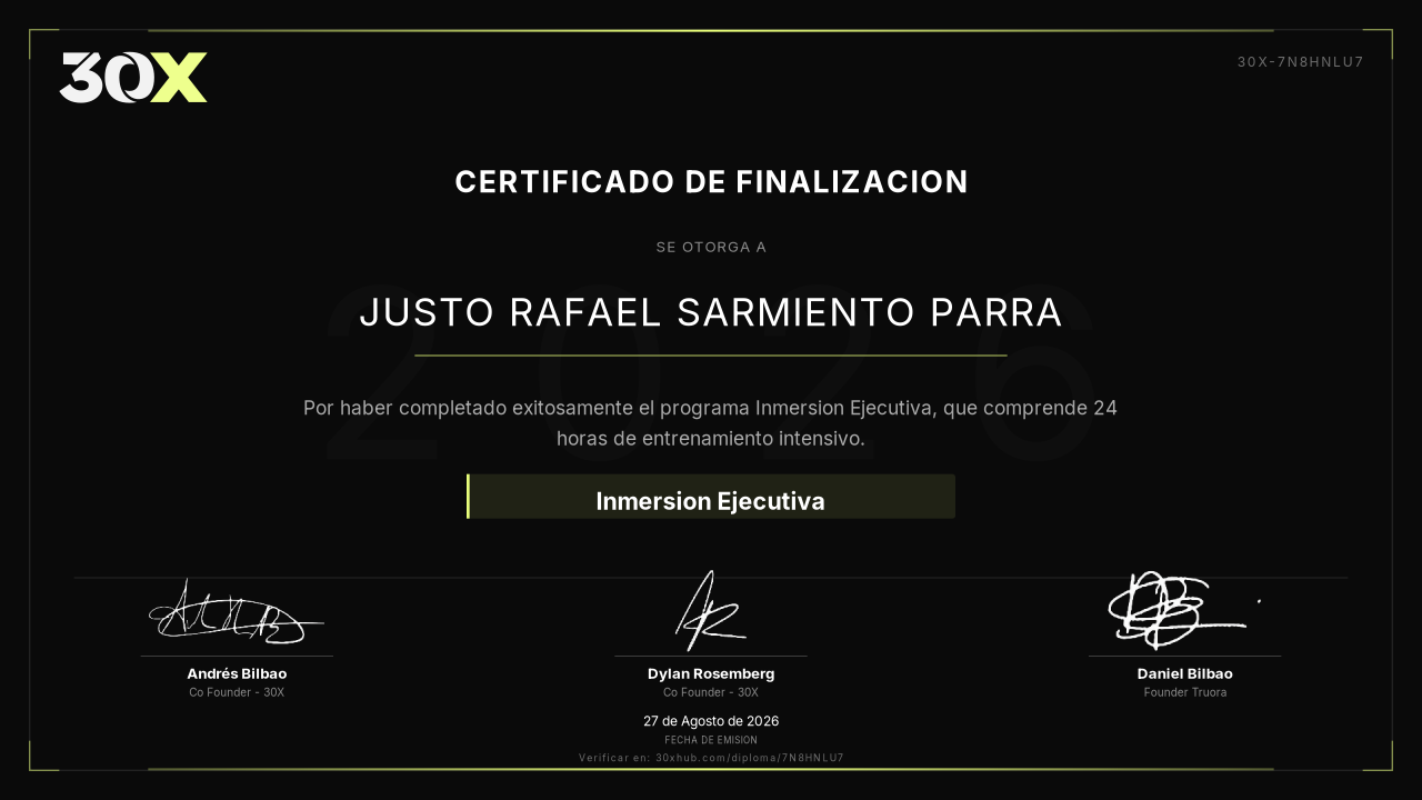 Certificado de Inmersion Ejecutiva