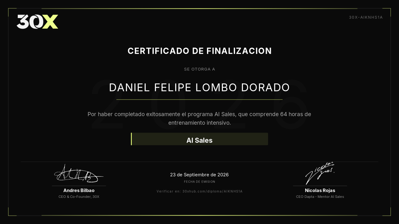Certificado de AI Sales