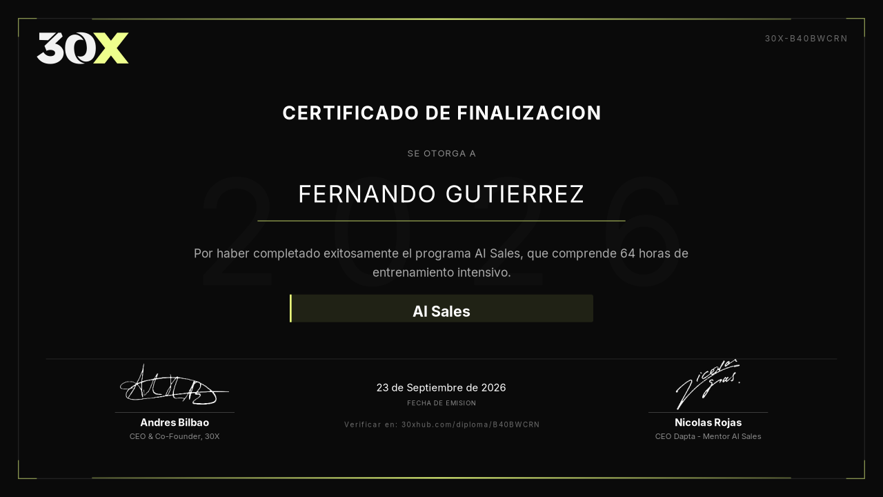 Certificado de AI Sales