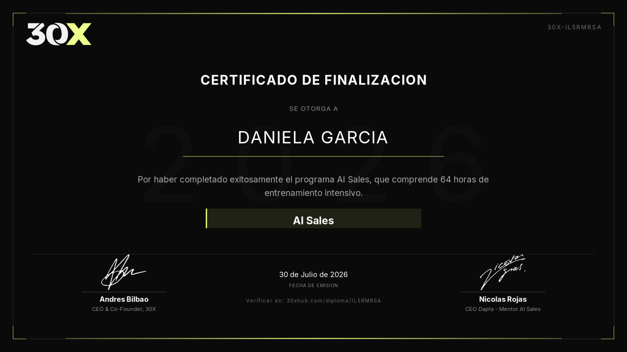 Certificado de AI Sales