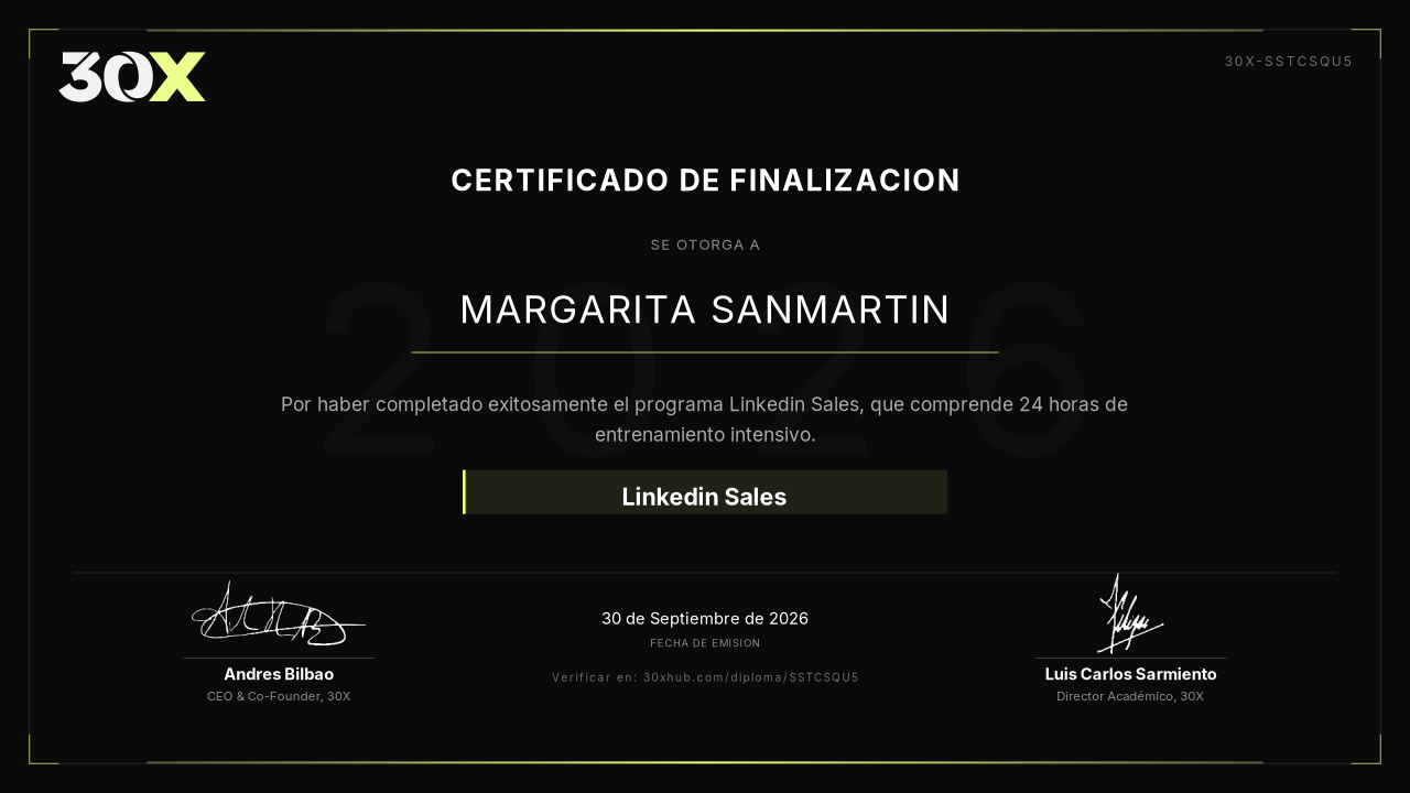 Certificado de Linkedin Sales