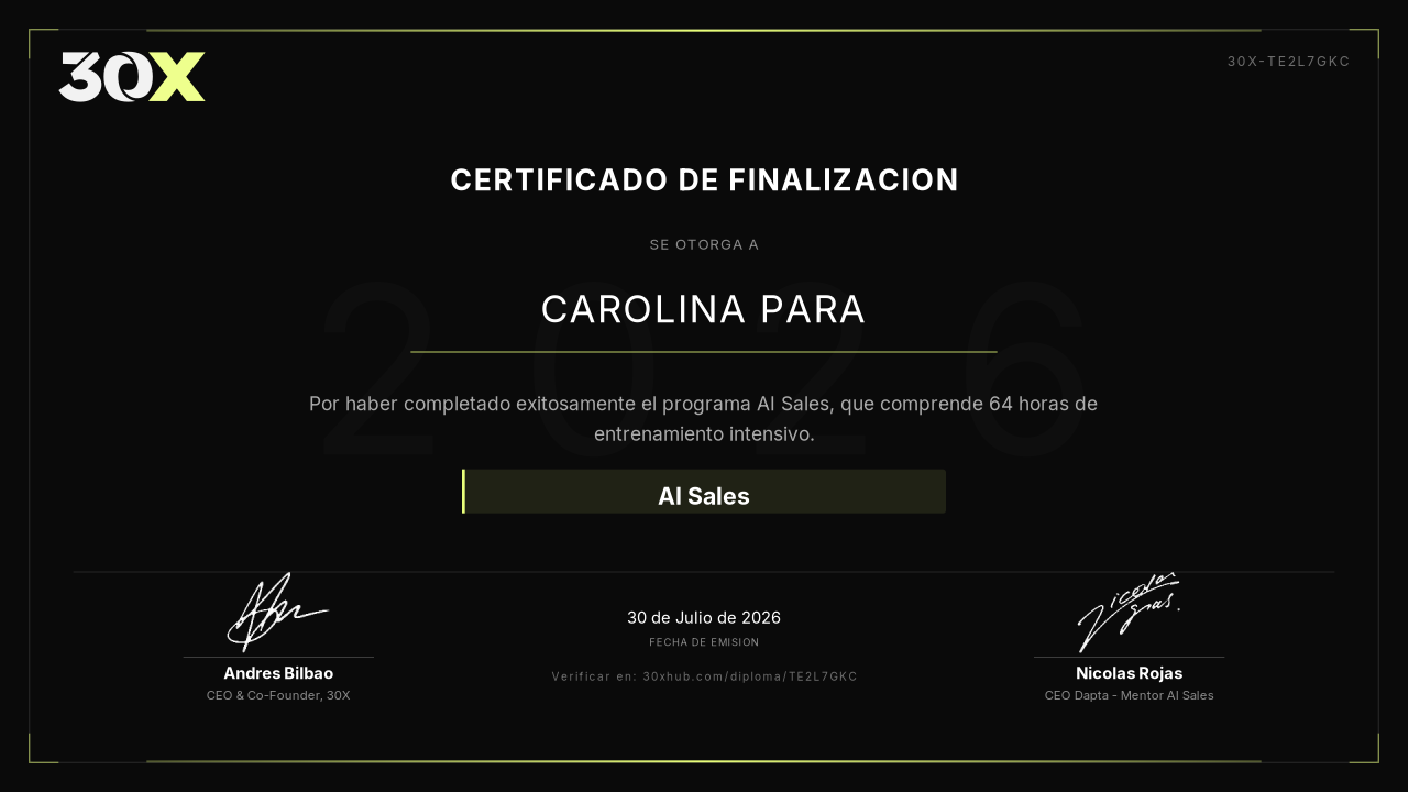 Certificado de AI Sales