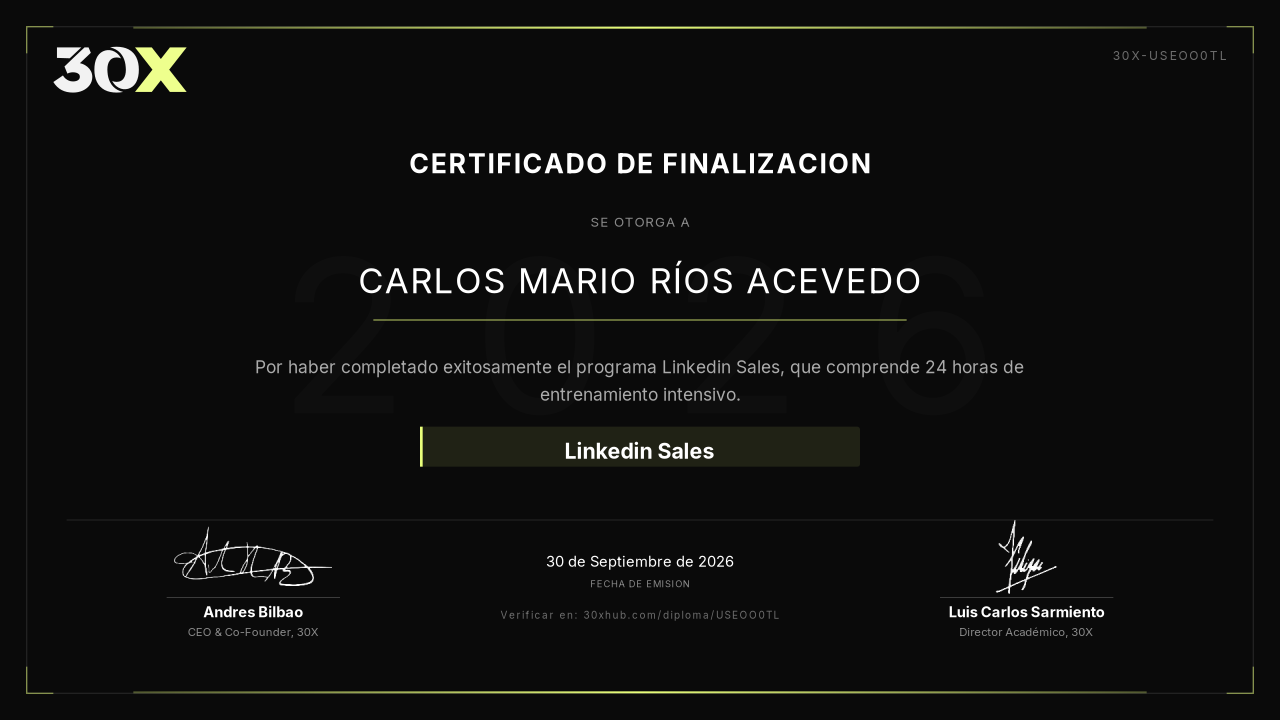 Certificado de Linkedin Sales