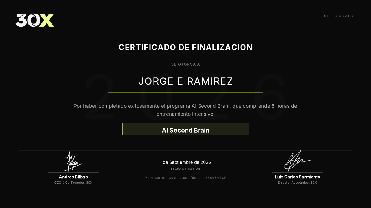 Certificado de AI Second Brain