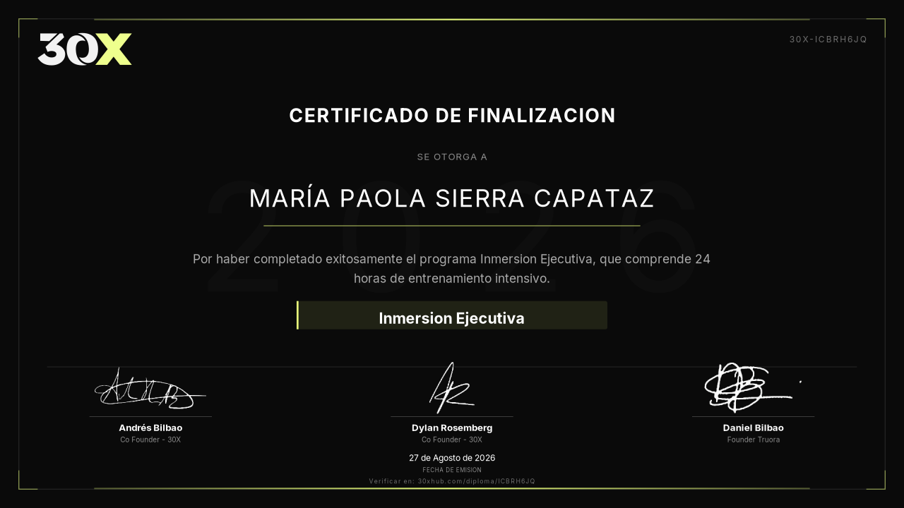 Certificado de Inmersion Ejecutiva