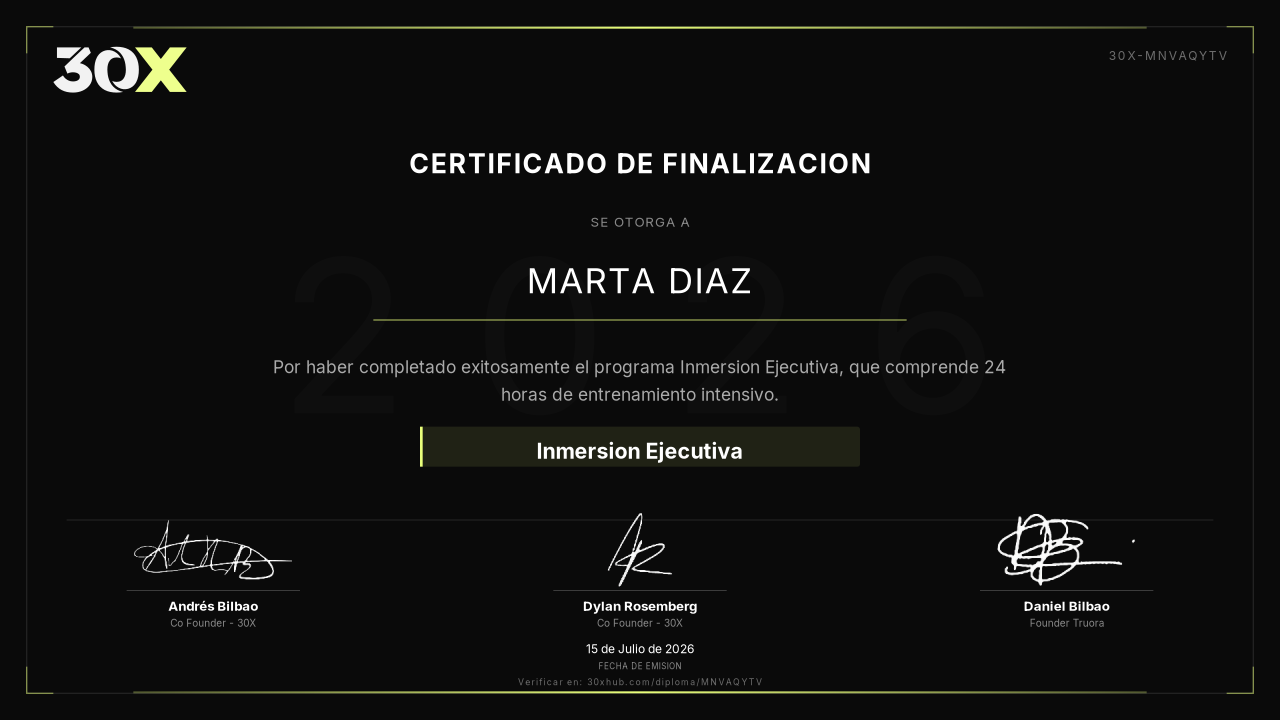 Certificado de Inmersion Ejecutiva