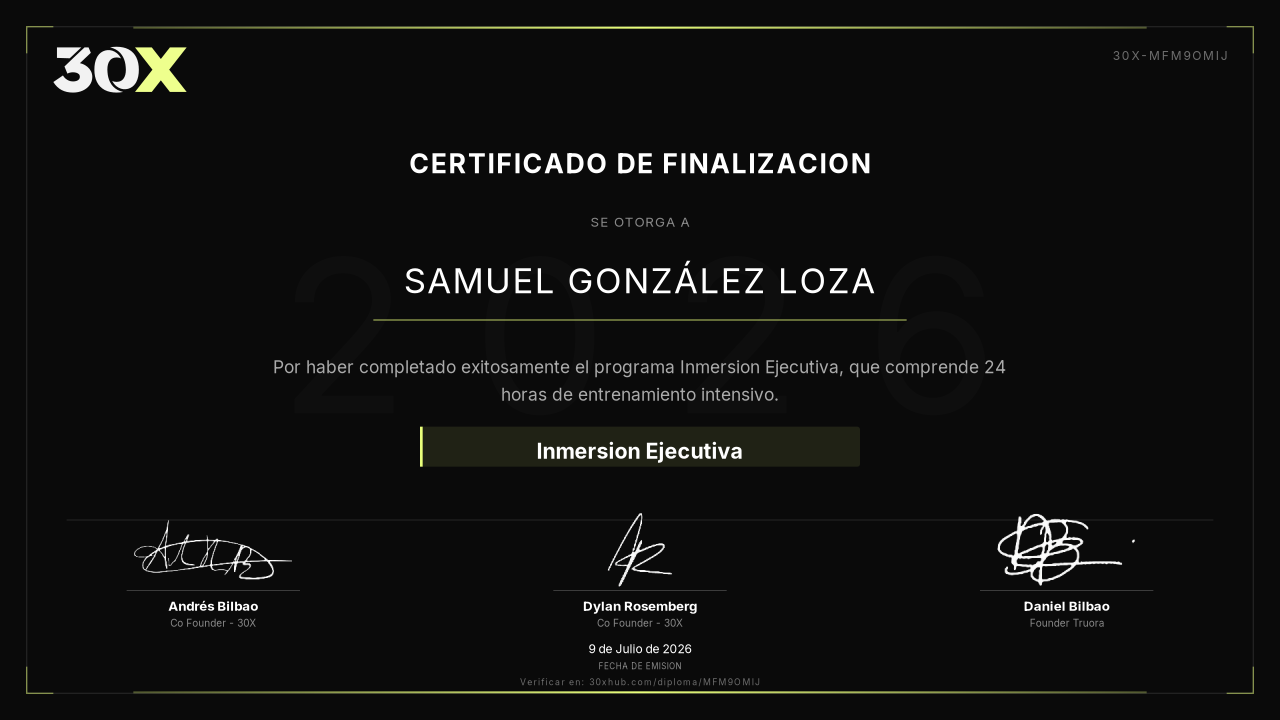 Certificado de Inmersion Ejecutiva
