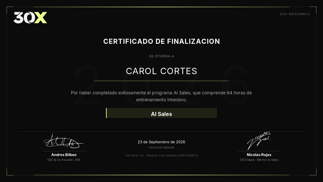 Certificado de AI Sales